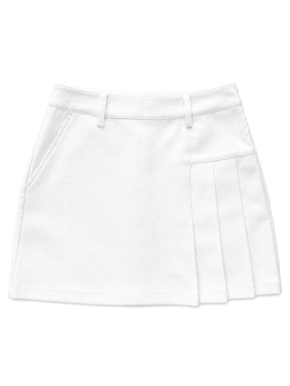 CALLAWAY Japan Golf White Twill Stretch Cute Golfwear Pleated Mini Skirt SS / XS